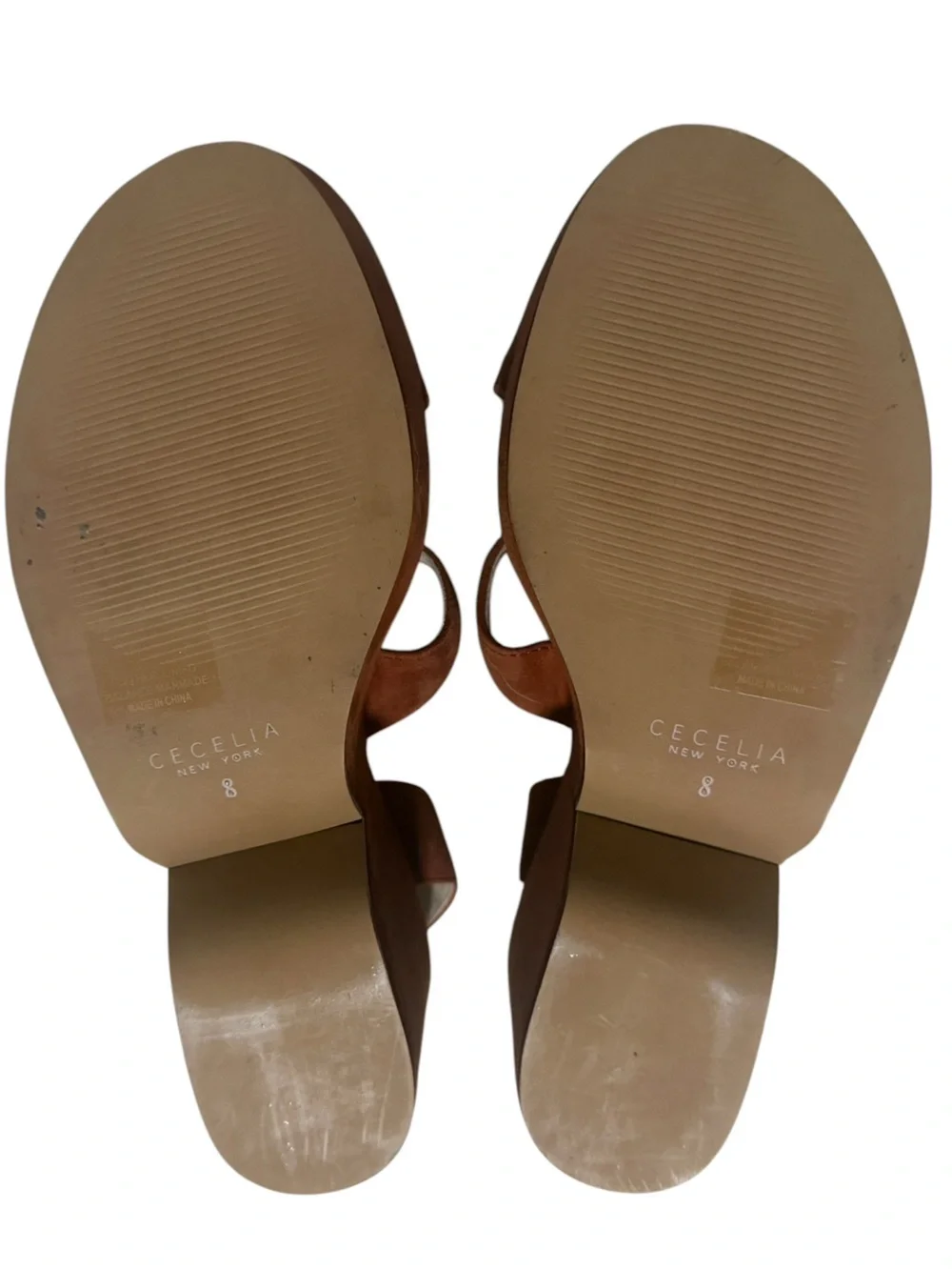 Cecelia New York Suede Platform Sandals in Warm Rust Size 8